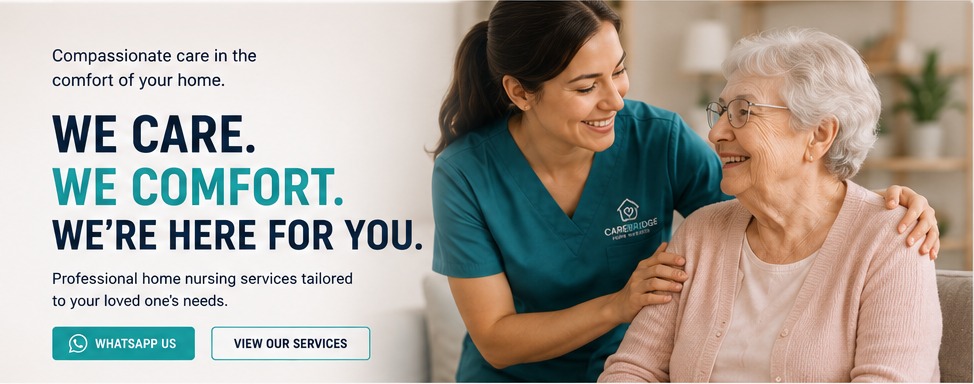 CareBridge nurse supporting an elderly client at home