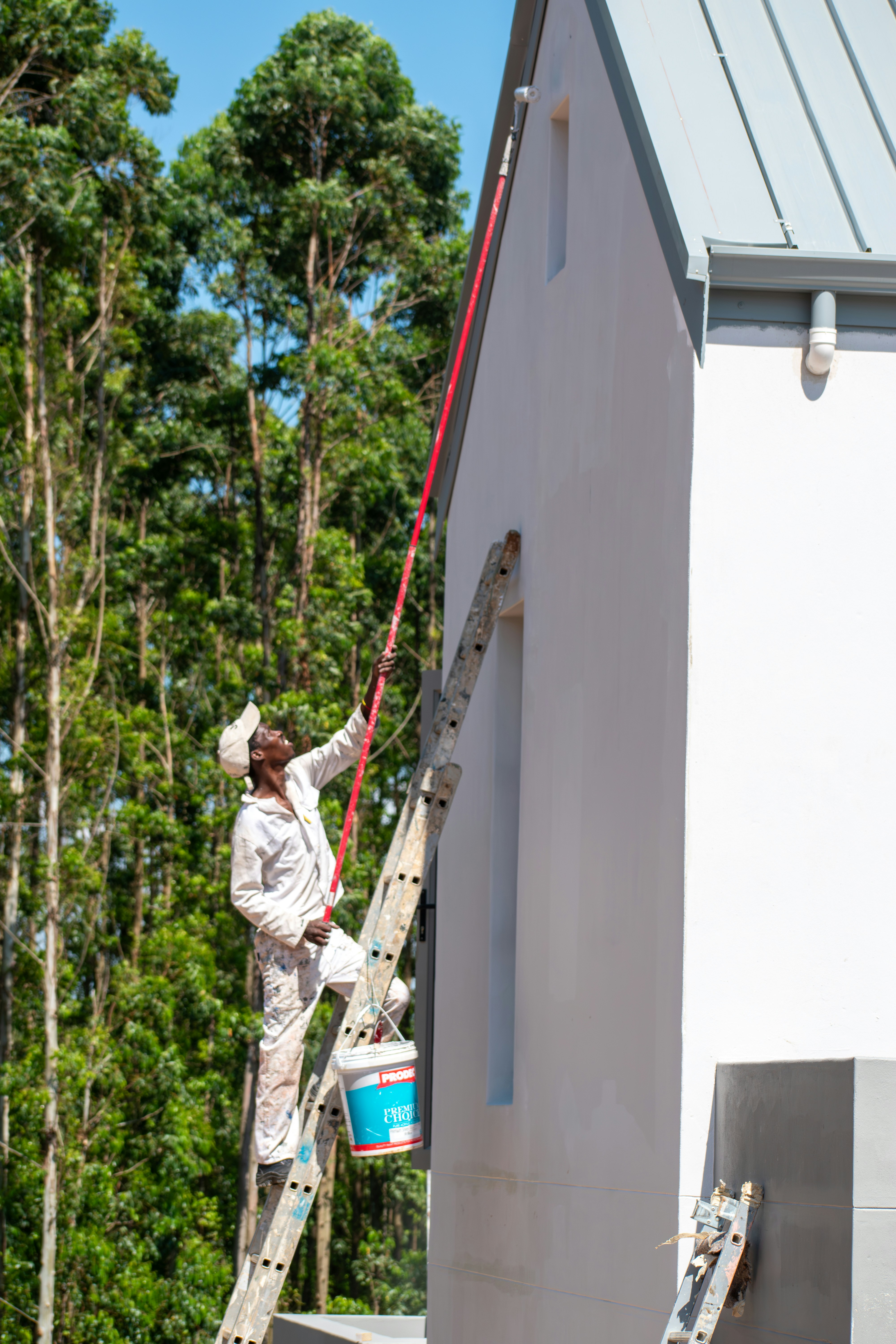 Fresh exterior house paint finish