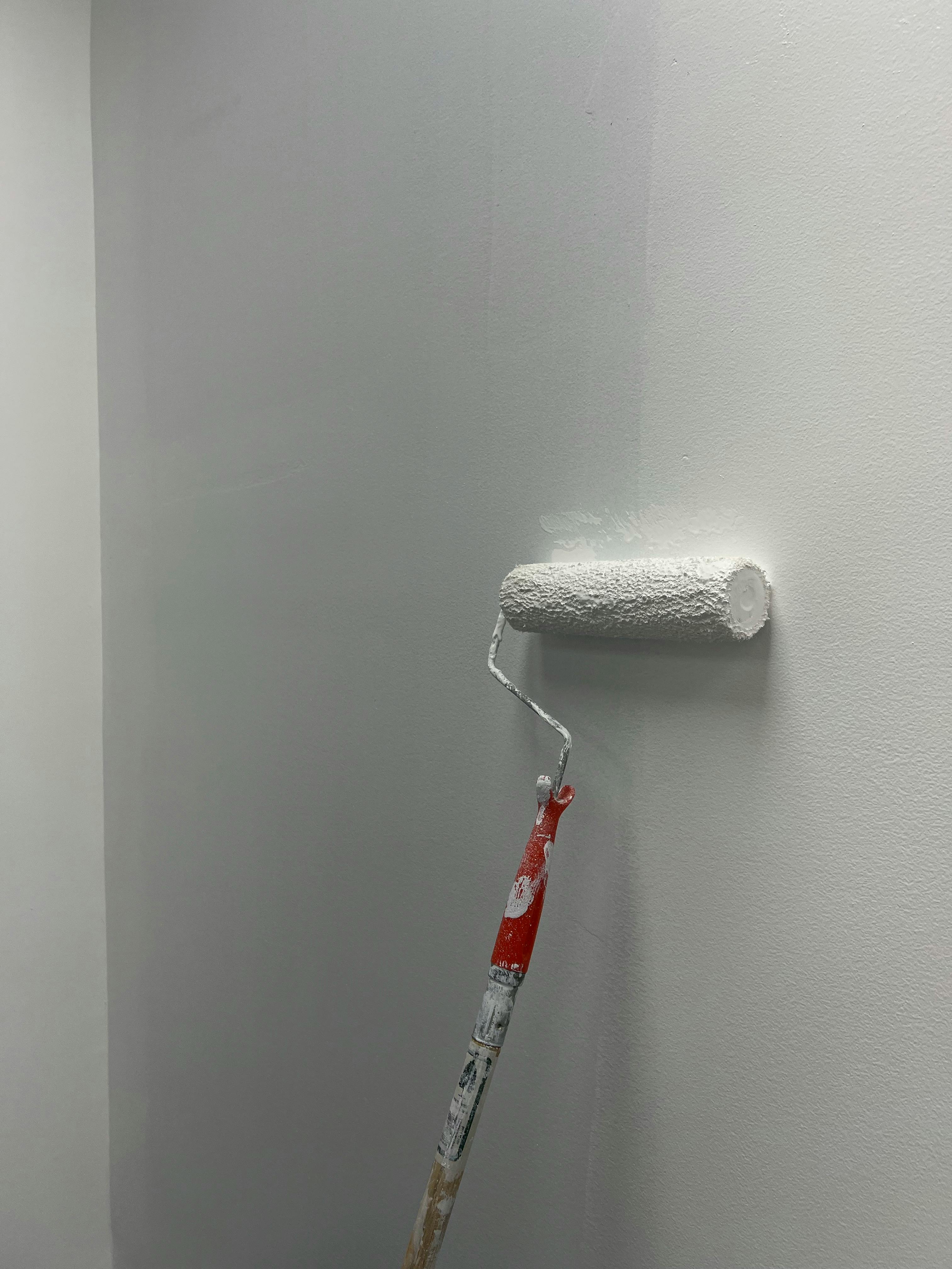 Freshly painted living room wall with neat modern finish