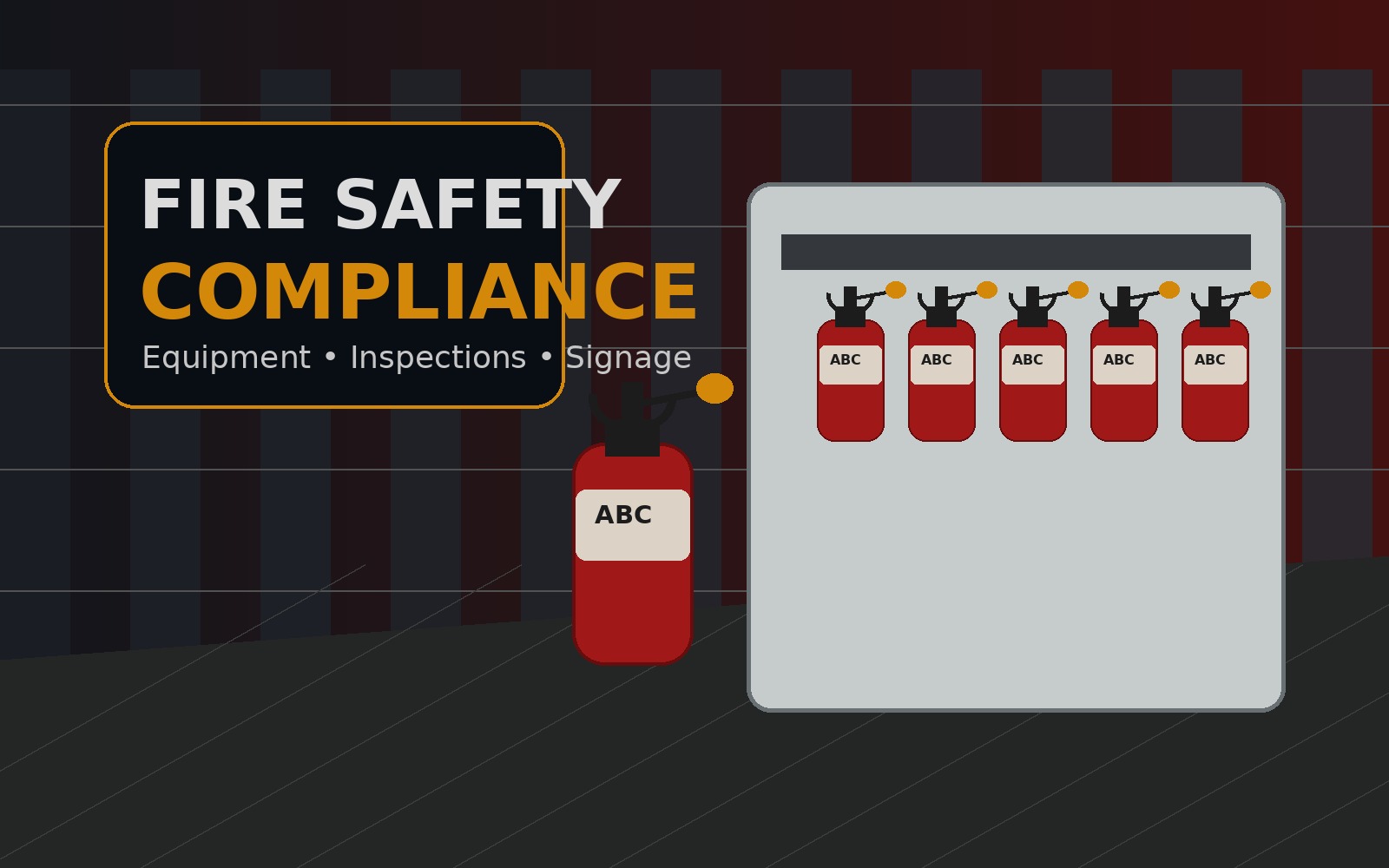 Professional fire safety equipment and compliance inspection scene
