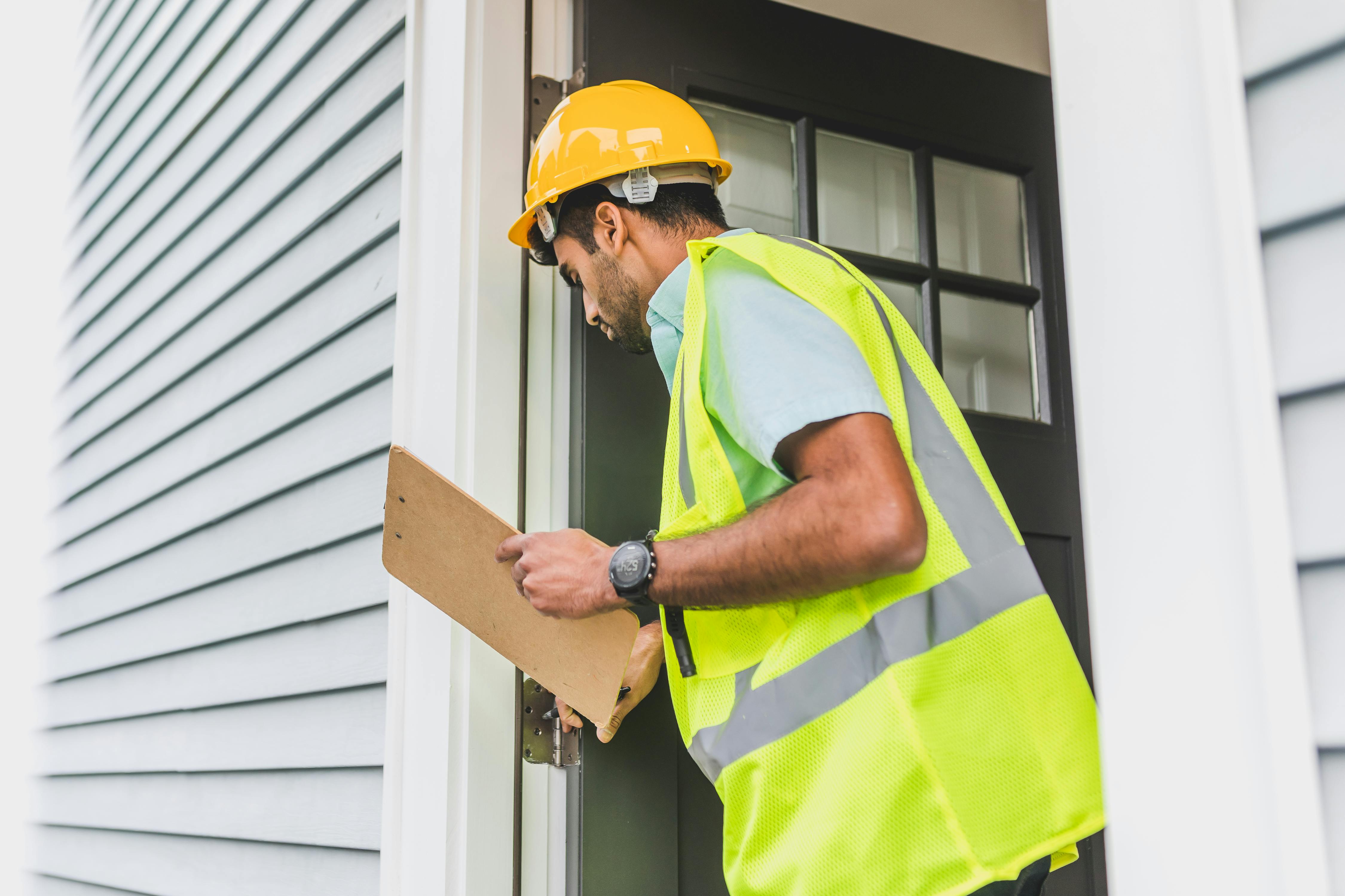 Home inspector checking a residential property
