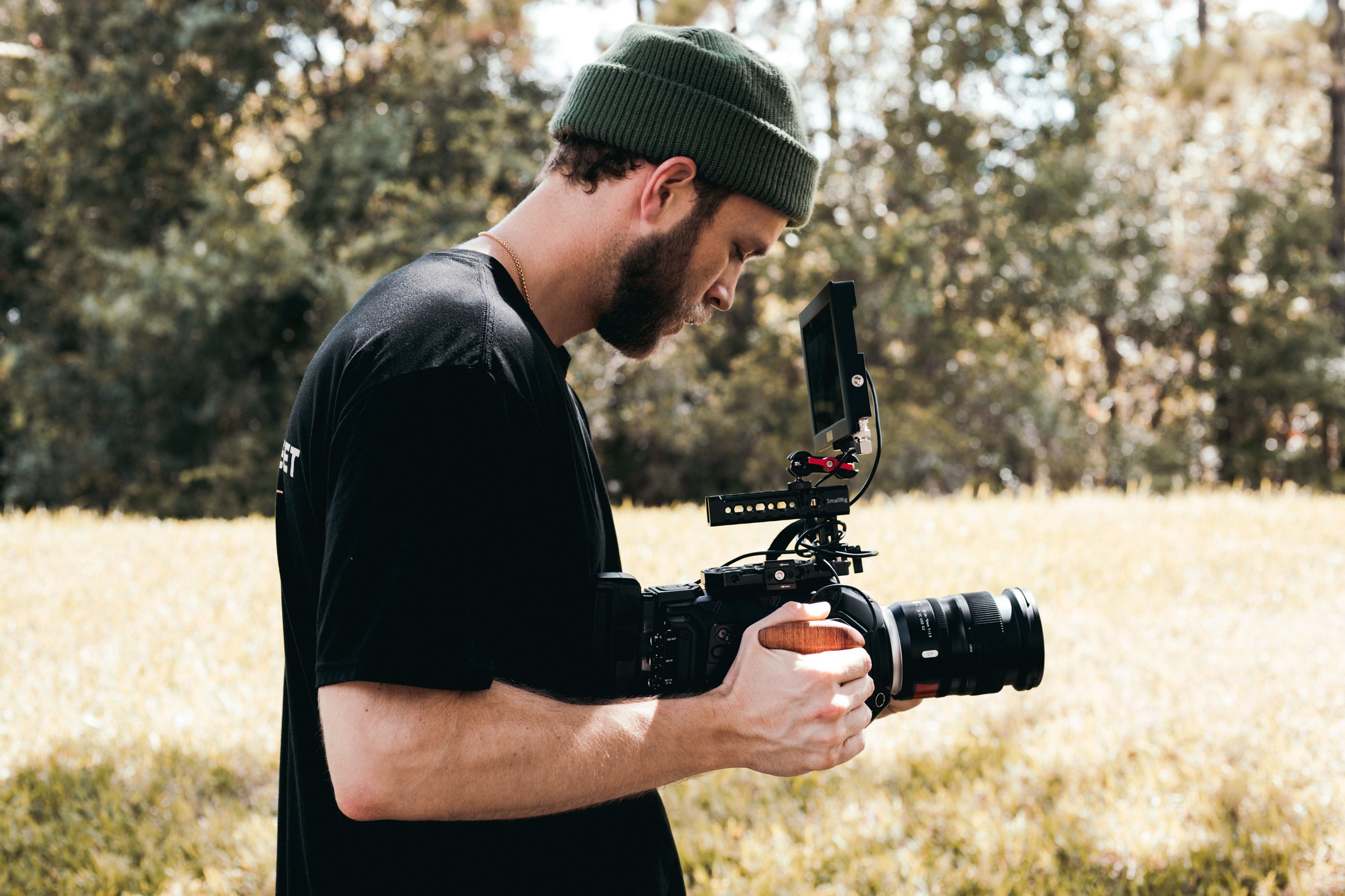 Videographer filming an event