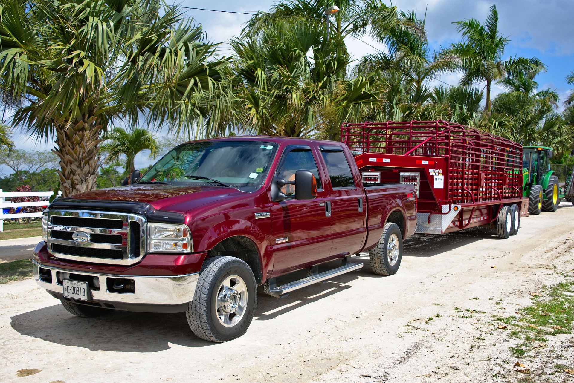 Trailer hire vehicle ready for loading