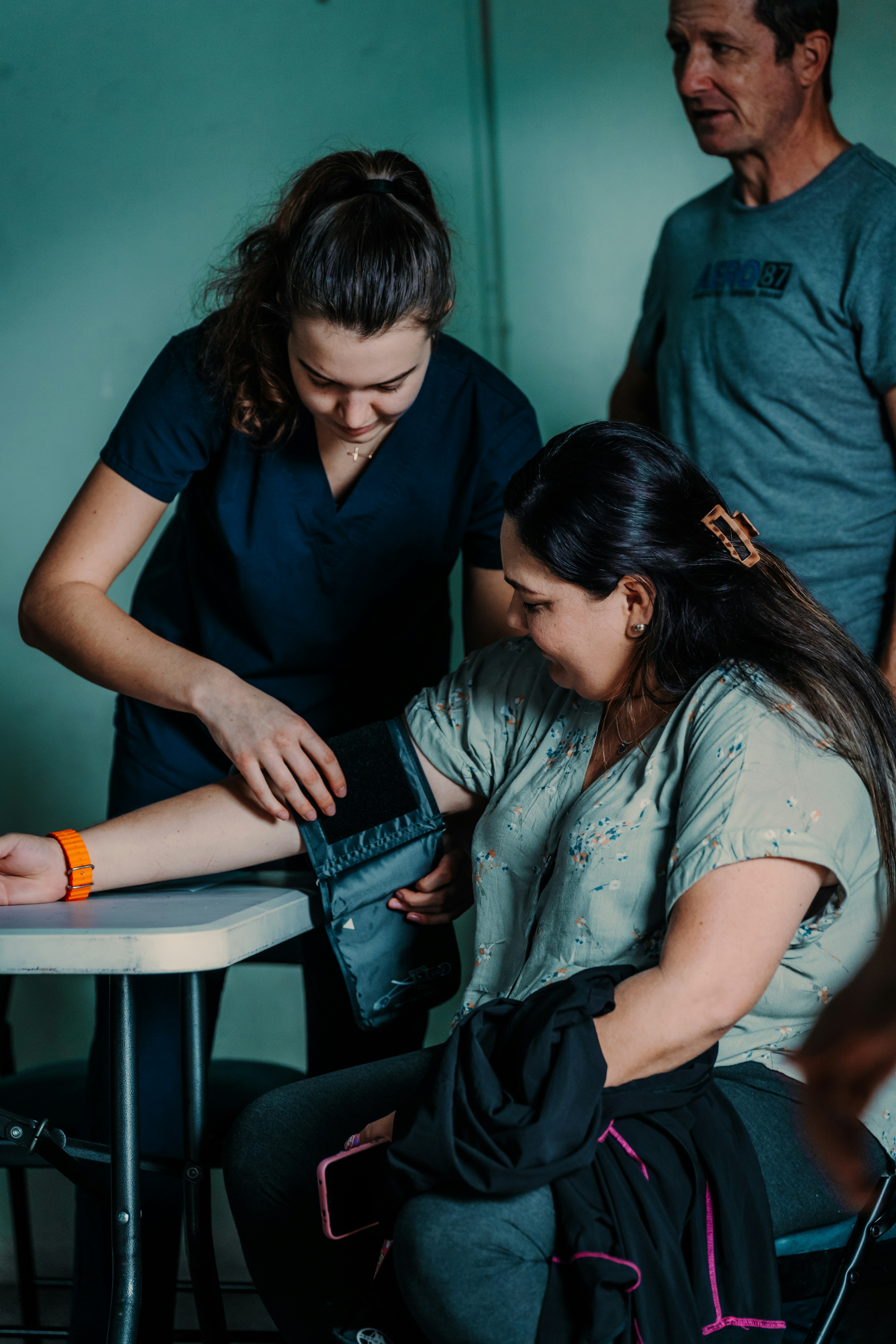 Clinic consultation with a healthcare professional