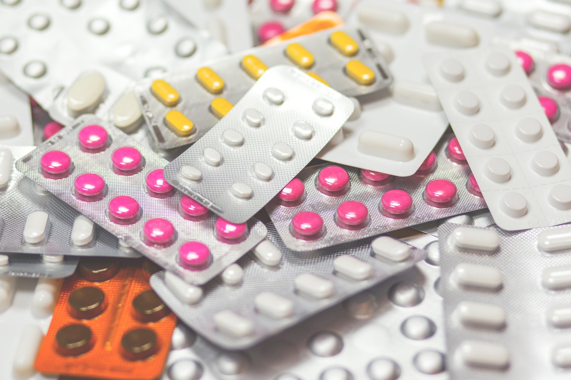 Pharmacy shelves with health and wellness products