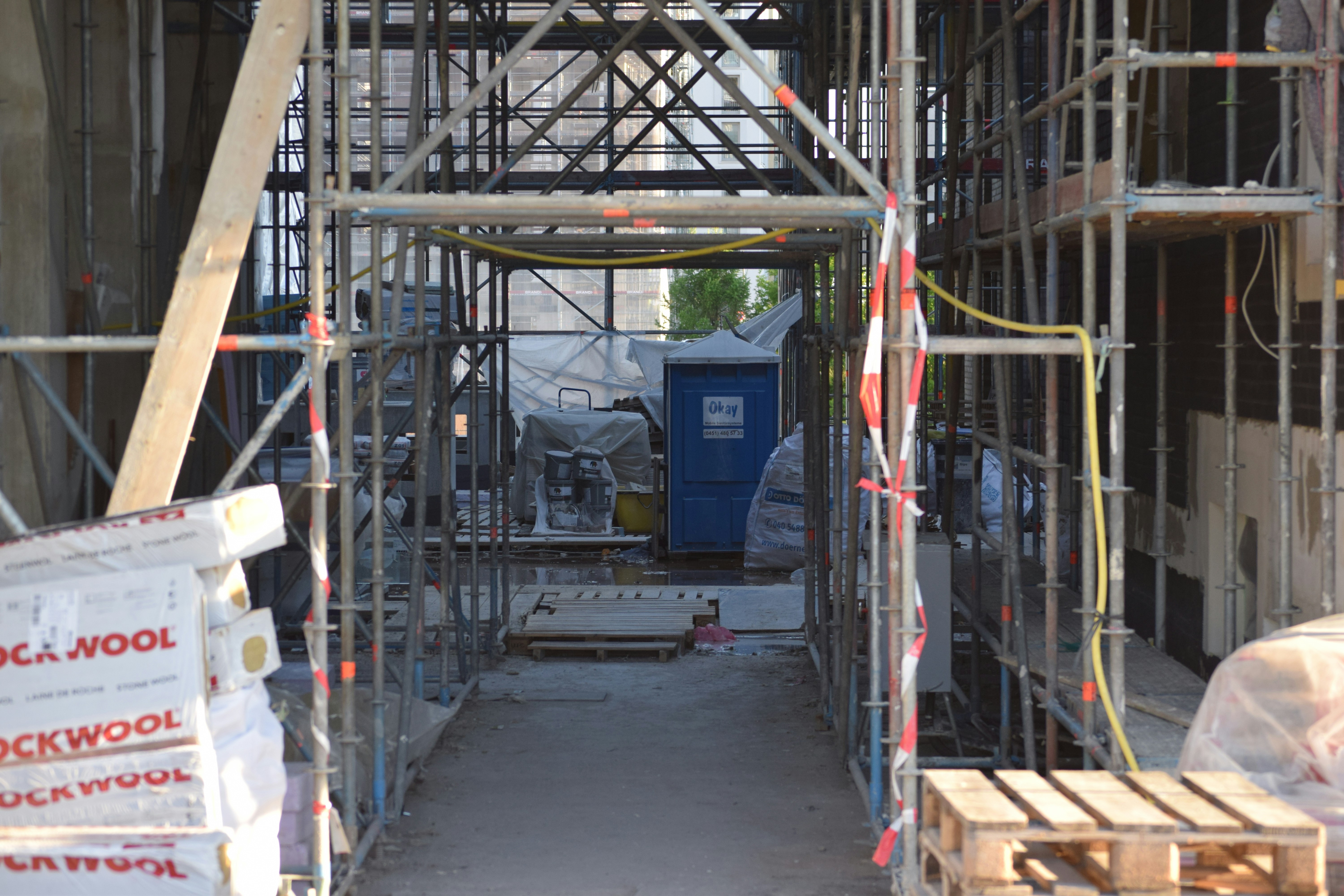 Construction site toilets