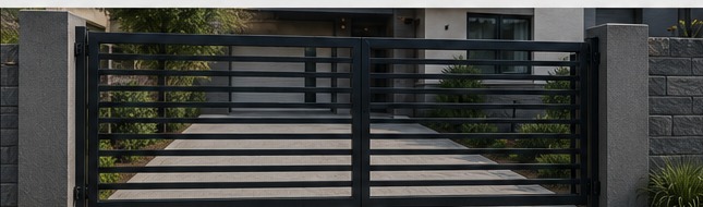Modern steel sliding gate