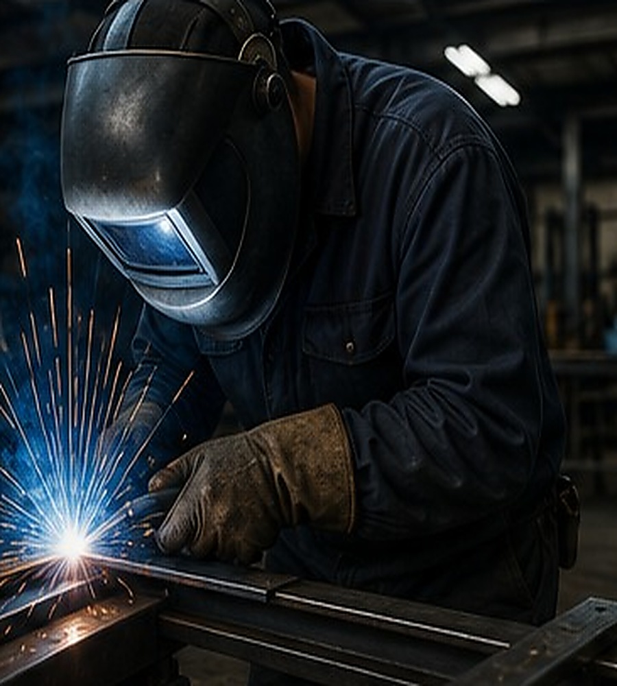 Welder performing repair work