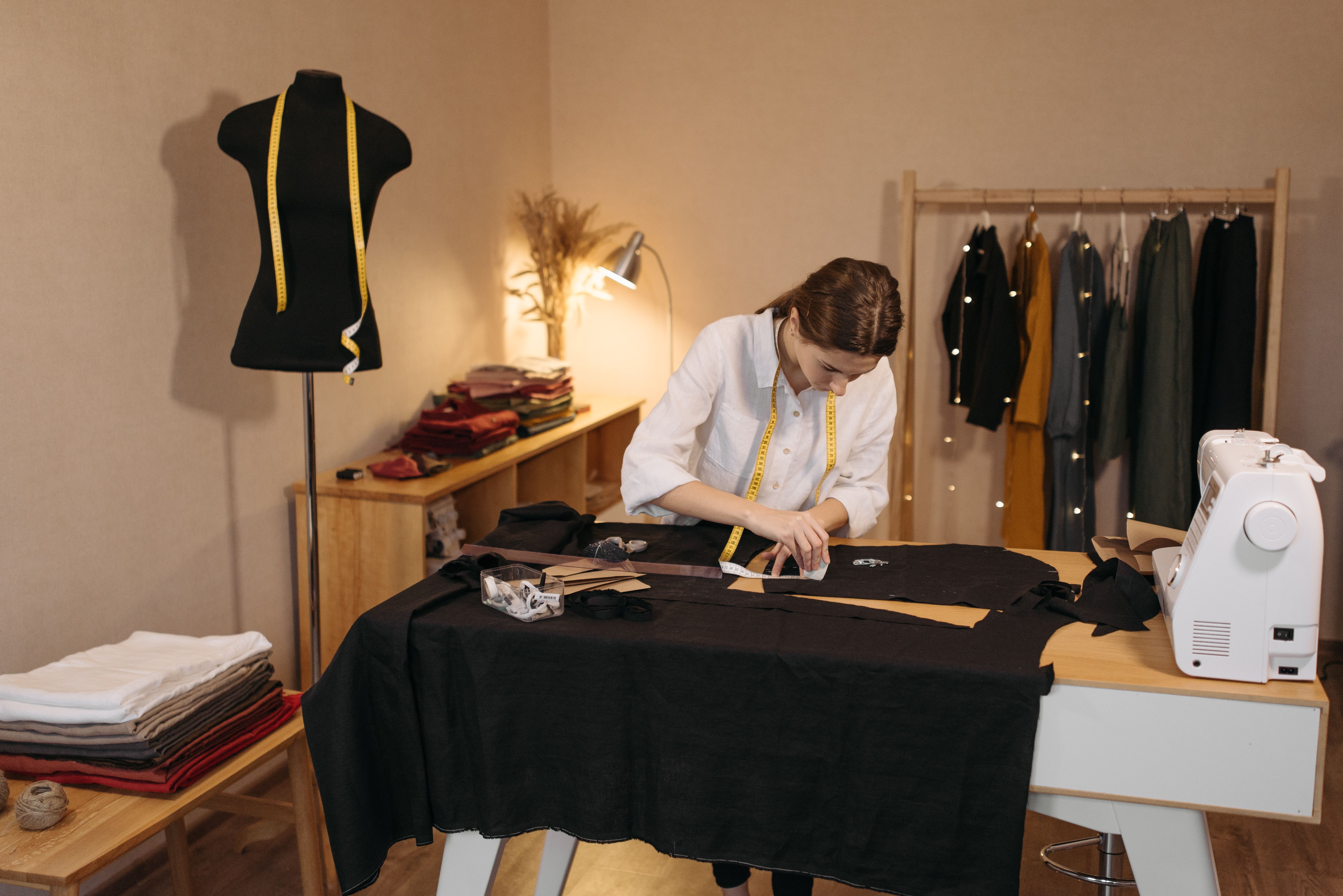 Tailor working on a clothing alteration